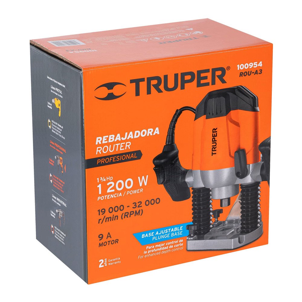 Ruteadora Profesional 1200 W, Truper - Imagen 5