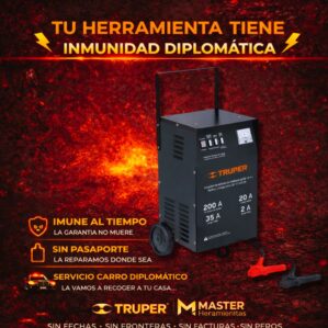 Cargador de baterías 35 A, arrancador de 200A, 12V, TRUPER