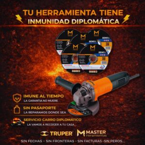 Pulidora Angular 4-1/2” 700W Truper + 5 Discos de Corte