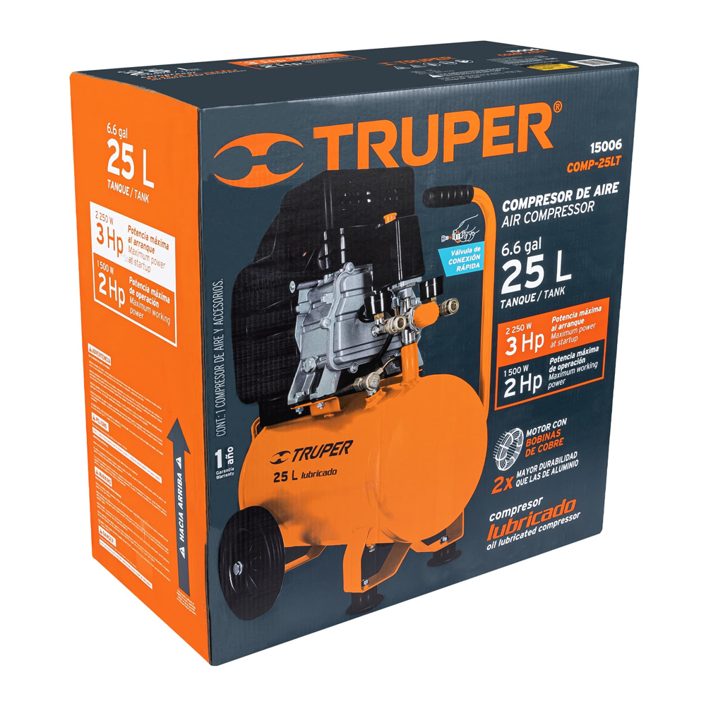 Compresor Lubricado 25 L, Truper - Imagen 4