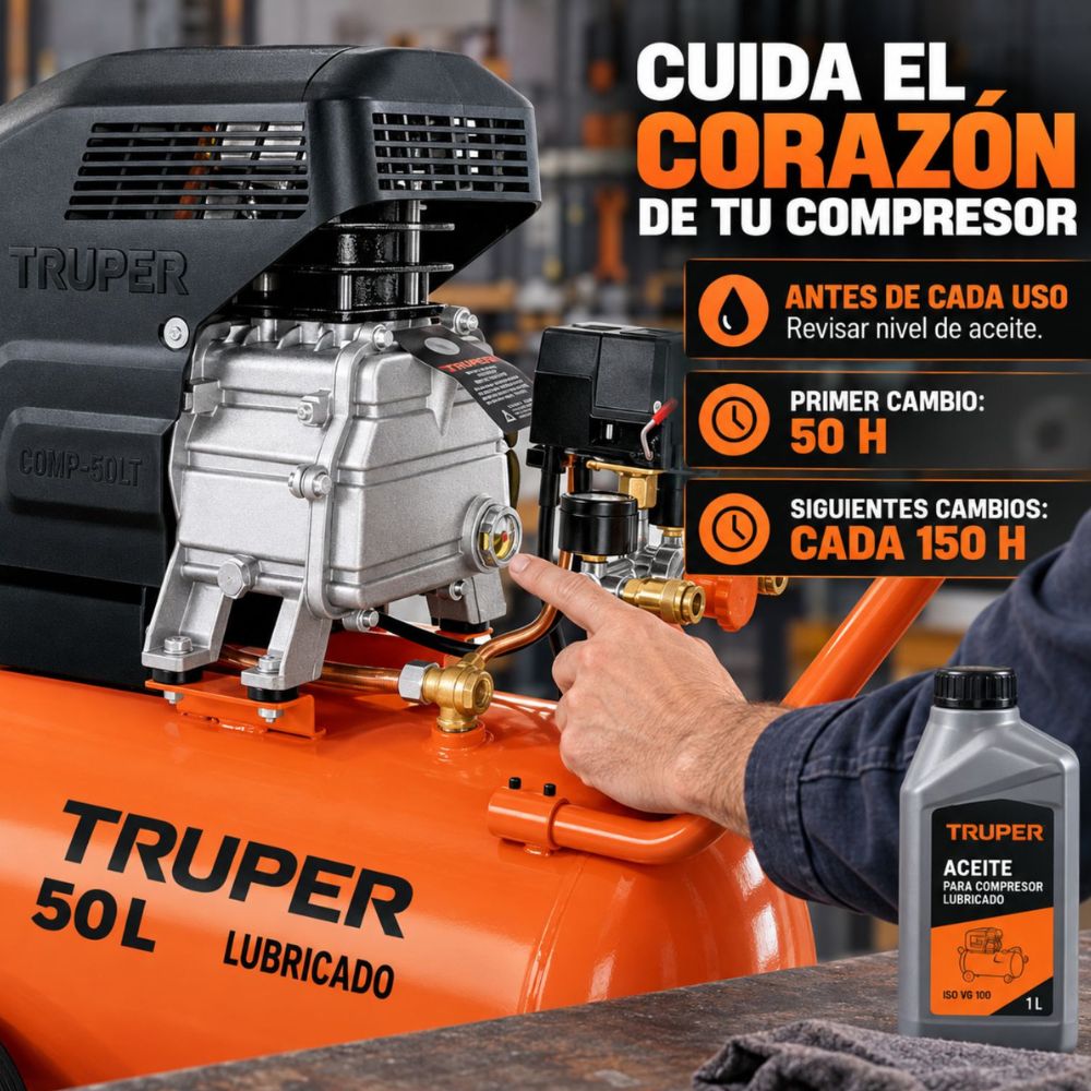 Compresor Lubricado 50 L, Truper - Imagen 8