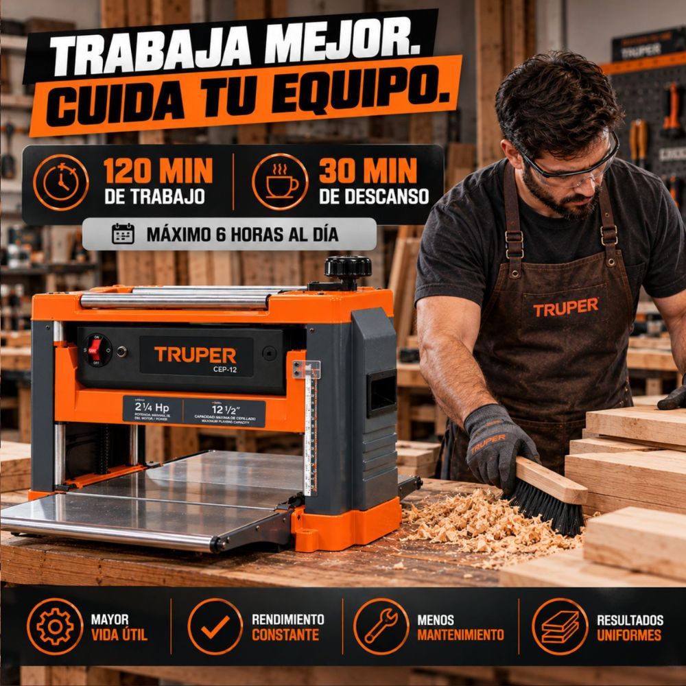 Cepillo De Banco Madera 12 1/2'', 1600W, Truper - Imagen 7