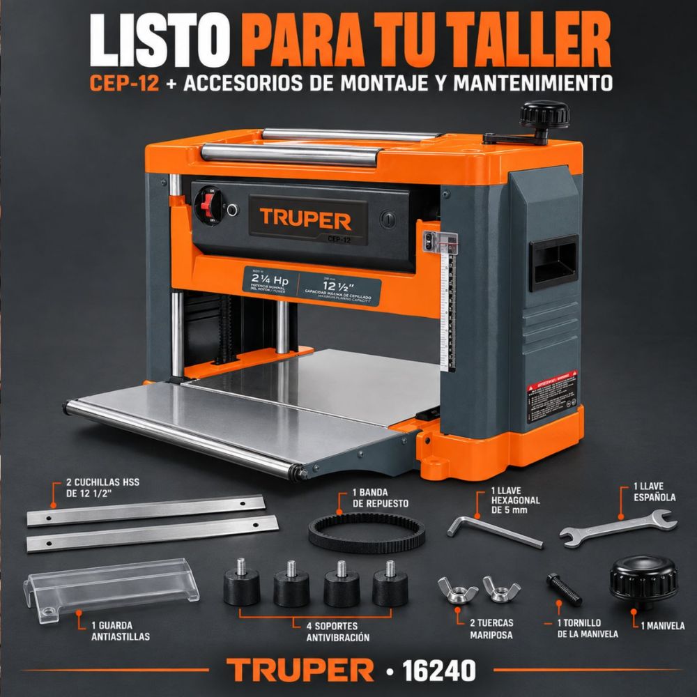Cepillo De Banco Madera 12 1/2'', 1600W, Truper - Imagen 8