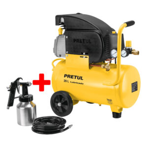 Compresor Lubricado 20 L Con Pistola, Manguera PVC, Pretul