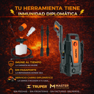 Hidrolavadora Eléctrica Con Jabonera 1500 Psi, Truper