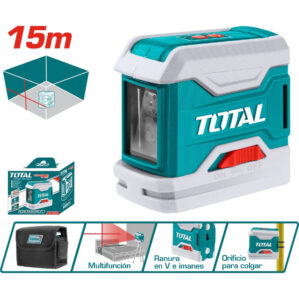NIVEL LÁSER CON AUTONIVELANTE Y IMÁN 15 M, TOTAL