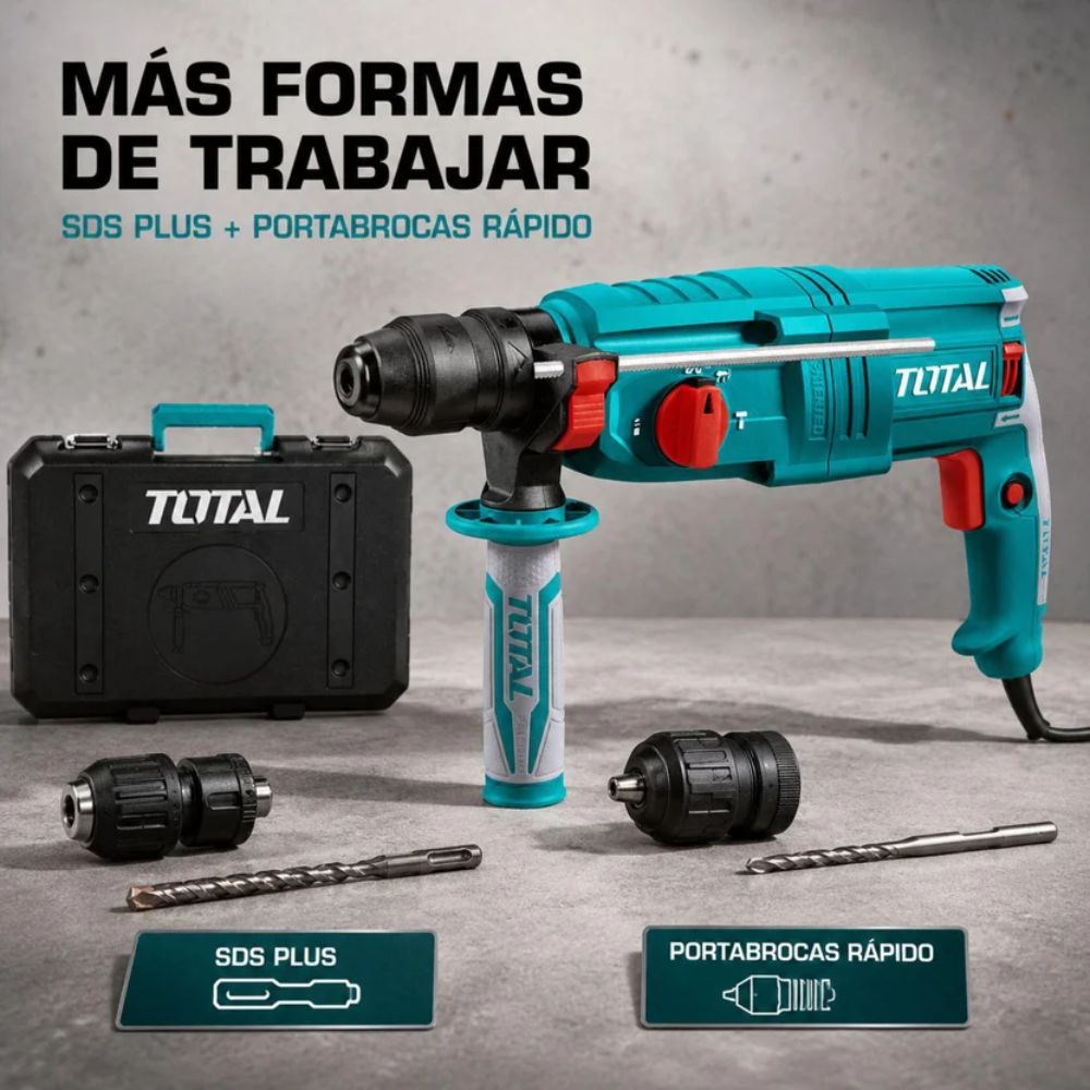 Rotomartillo Uso Rudo 800 W Industrial Super Completo, Total - Imagen 13