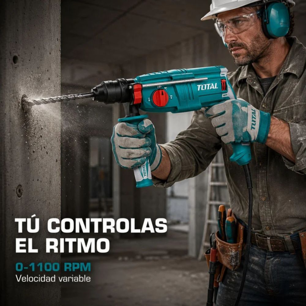 Rotomartillo Uso Rudo 800 W Industrial Super Completo, Total - Imagen 14