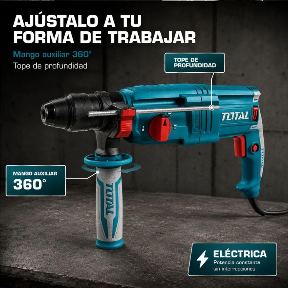 Rotomartillo Uso Rudo 800 W Industrial Super Completo, Total - Imagen 6