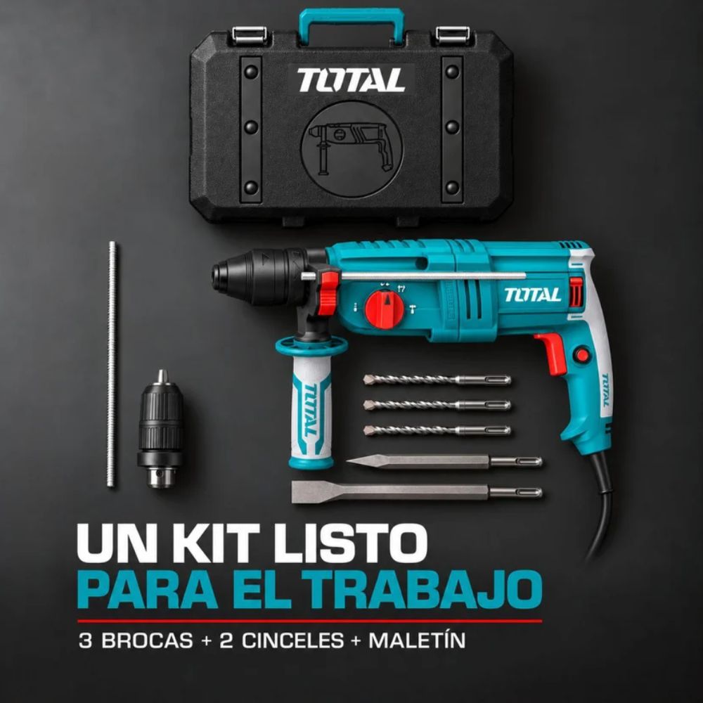 Rotomartillo Uso Rudo 800 W Industrial Super Completo, Total - Imagen 7