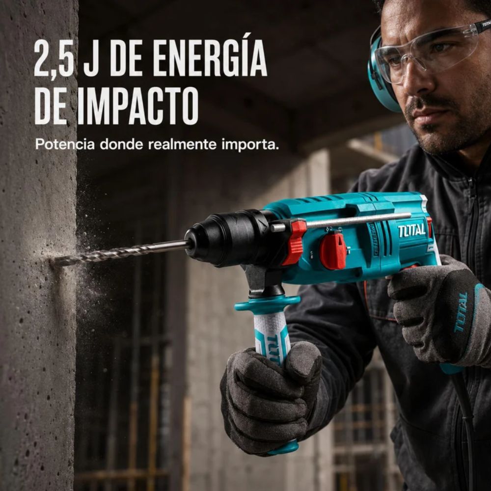 Rotomartillo Uso Rudo 800 W Industrial Super Completo, Total - Imagen 10