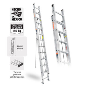 Escalera Extensible 24 Pasos Capacidad 150 Kg, Truper