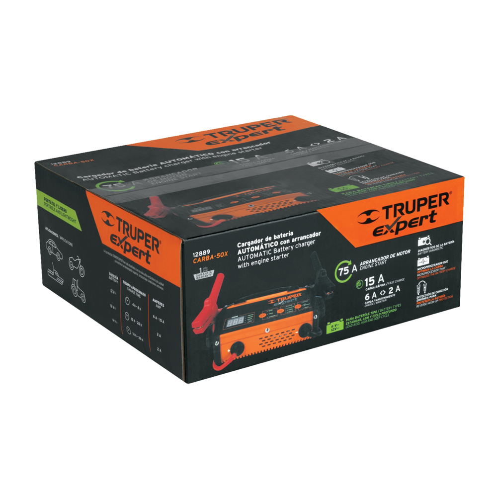 Cargador de baterías 15 A, arrancador de 75A, 6V/24V - Imagen 6