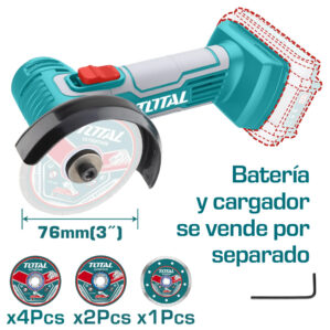 Mini Pulidora 3″ Inalámbrica de 20V (Sin Batería, Sin Cargador), Total