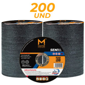 Disco Abrasivo 4,5”X200 Uni. Certificado, Master Herramientas