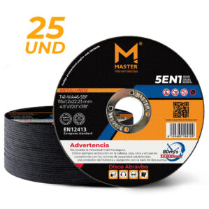 Disco Abrasivo 4,5”X25 Uni. Certificado, Master Herramientas
