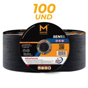 Disco Abrasivo 7”X100 Uni. Certificado, Master Herramientas