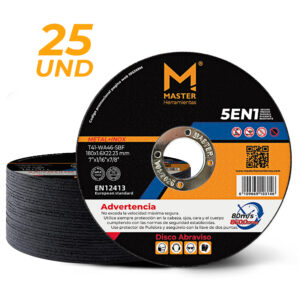 Disco Abrasivo 7”X25 Uni. Certificado, Master Herramientas