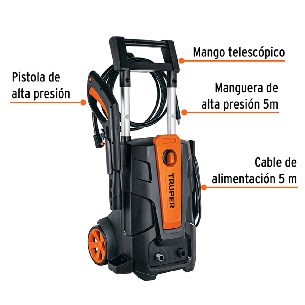 Hidrolavadora Eléctrica Con Jabonera 2000 Psi, Truper - Imagen 3