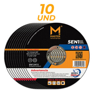 Disco Abrasivo 7”X10 Uni. Certificado, Master Herramientas