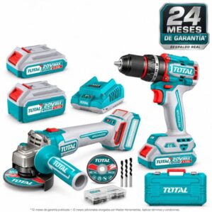 Combo Pulidora 4 1/2+Taladro Percutor 1/2 Brushless, Total