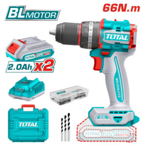 Taladro 1/2 Inalámbrico Brushless 20V Percutor+47 Accesorios, Total