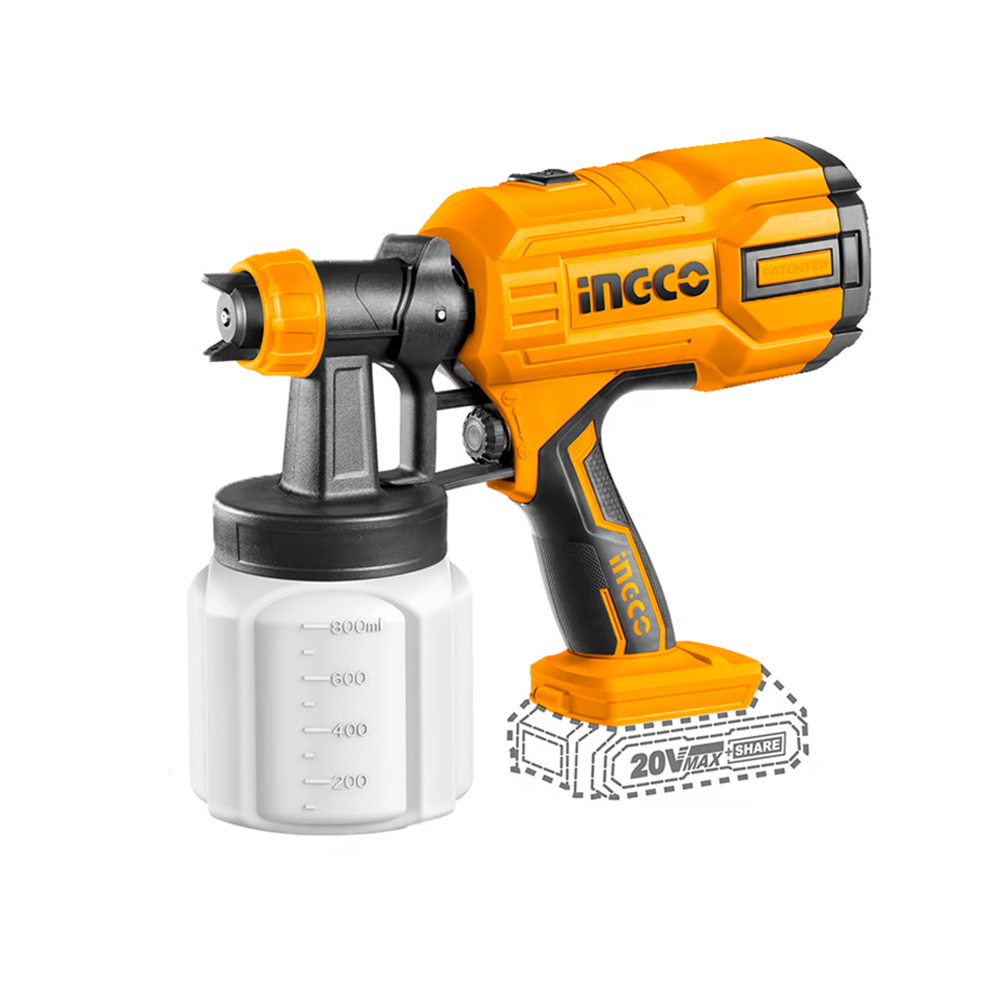 Pistola Para Pintar Industrial 20V+Batería+Cargador, Ingco - Imagen 2