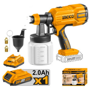 Pistola Para Pintar Industrial 20V+Batería+Cargador, Ingco