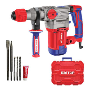 Rotomartillo Uso Rudo 1500 W Con Brocas Y Puntas, Emtop