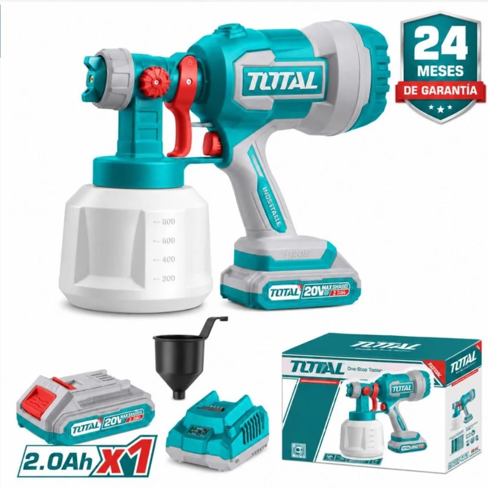 Pistola Para Pintar Industrial 20V+Batería+Cargador, Total