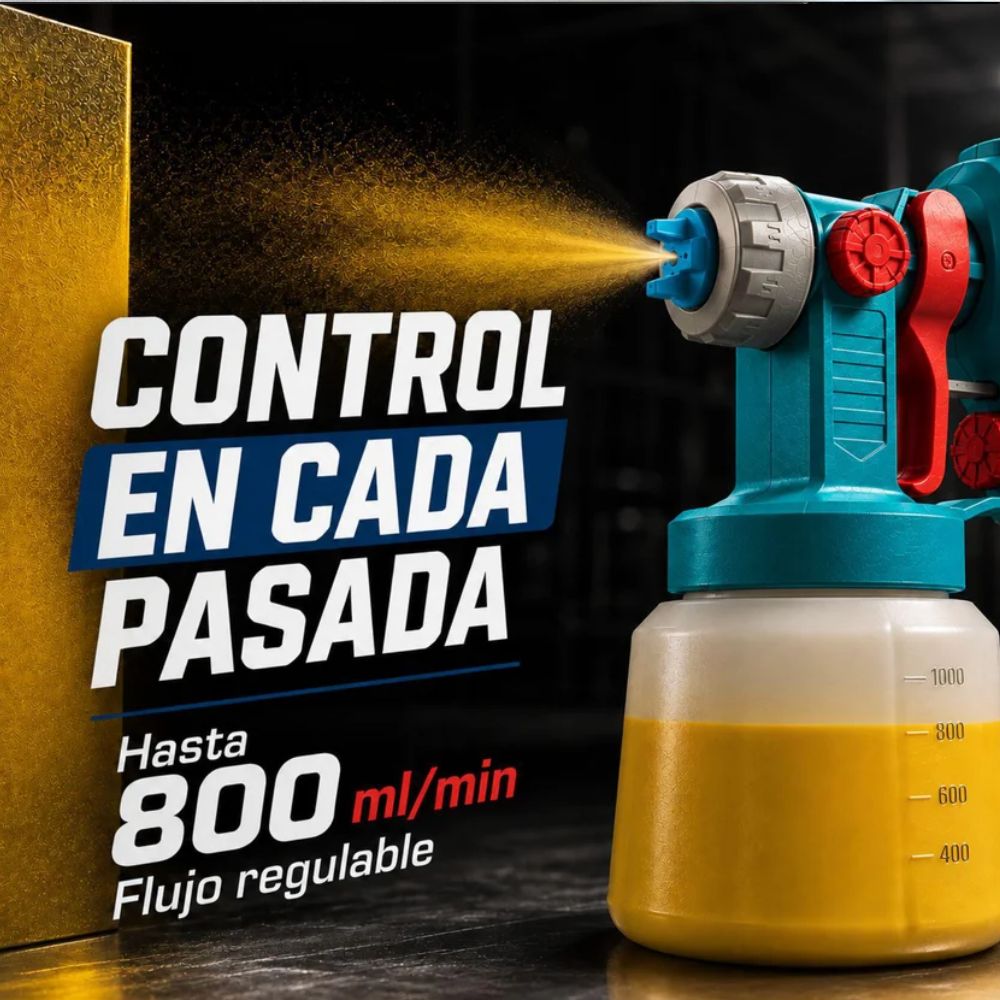 Pistola Para Pintar Industrial 20V+Batería+Cargador, Total - Imagen 10