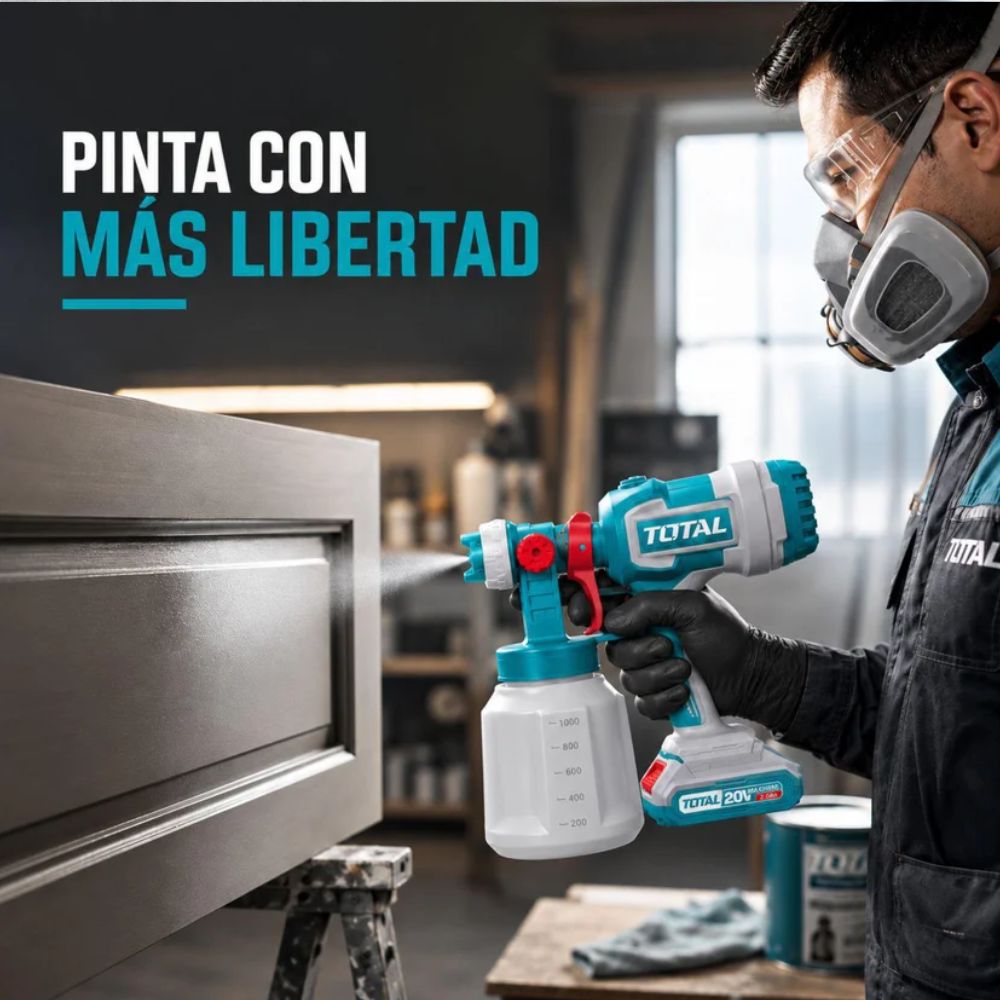 Pistola Para Pintar Industrial 20V+Batería+Cargador, Total - Imagen 9