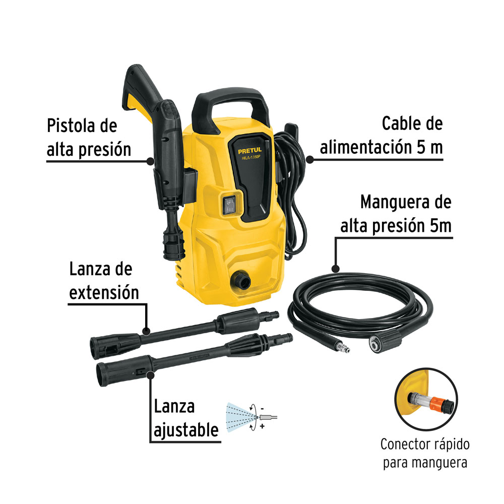 Hidrolavadora Eléctrica 1350 Psi, Pretul - Imagen 2