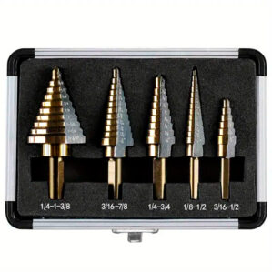 Juego De Brocas Escalonadas  5 Pcs HSS Titanio 5 Tamaños, Master Herramientas