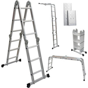 Escalera Multiposición 12 Peldaños Con 150 Kg, Master Herramientas
