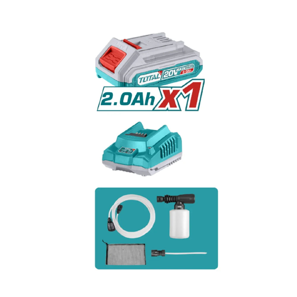 Hidrolavadora Inalámbrica Portable 20V+Batería+Cargador, Total - Imagen 3