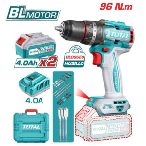 Taladro 1/2 Inalámbrico Brushless 20V Percutor+11 Accesorios (Super Potente), Total