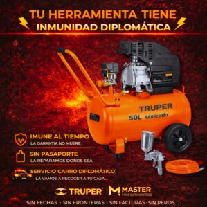Compresor Truper 50L con Pistola y Manguera