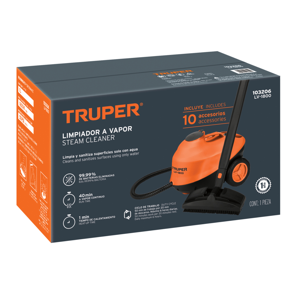 Limpiador De Vapor Multiuso 1800W Truper - Imagen 5