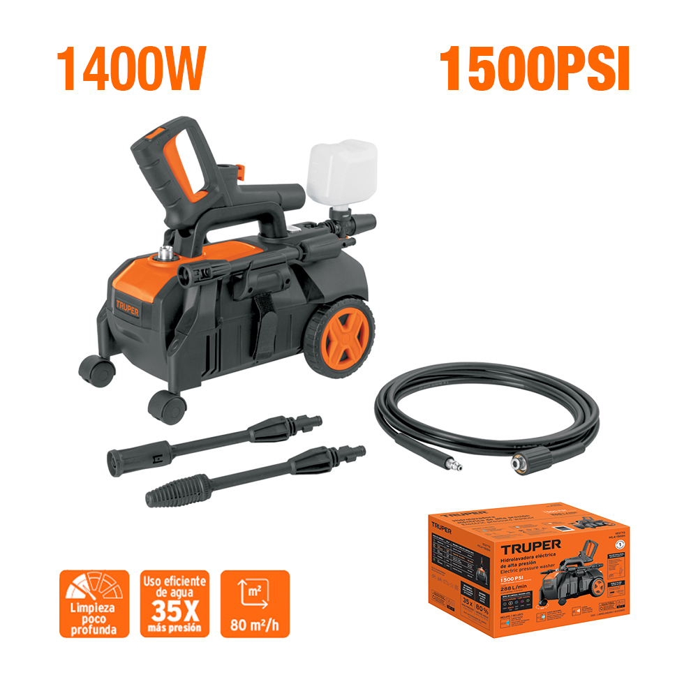 Hidrolavadora eléctrica horizontal 1500 psi, Truper - Imagen 2