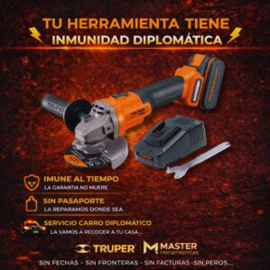 Pulidora Inalambrica 20V 4" + Batería + Cargador, Truper Pro