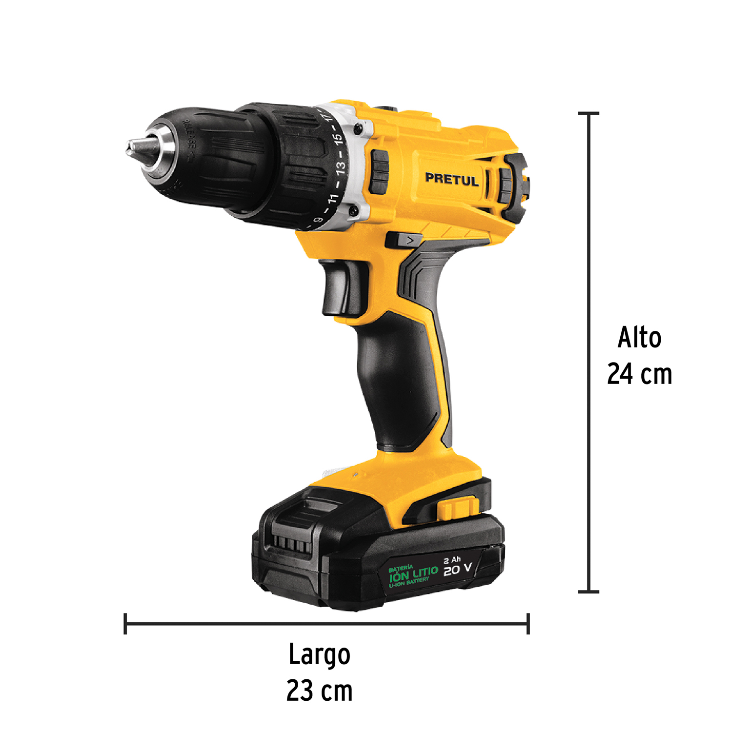 Set Taladro Inalambrico 20V + Batería + Cargador + 32 accesorios, Pretul - Imagen 4