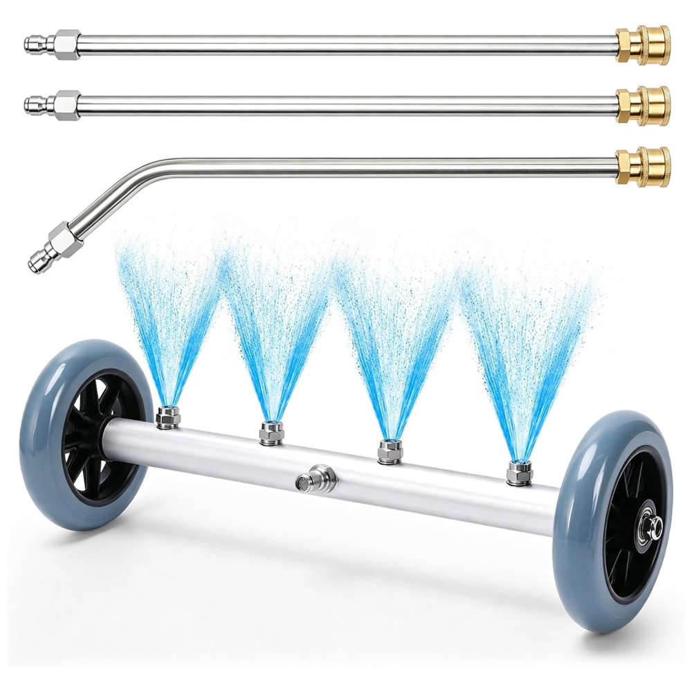 Adaptador para Hidrolavadora Lava Chasis Profesional 1500 a 4000 PSI con 4 Salidas De Agua de 3 Tubos Extensores, Master Herramientas