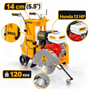 Cortadora Asfalto, Concreto 13HP a Gasolina Tanque 2.8L, Ingco